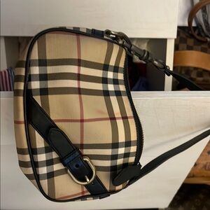 Burberry Tan and Black Checkered Men's Bag
